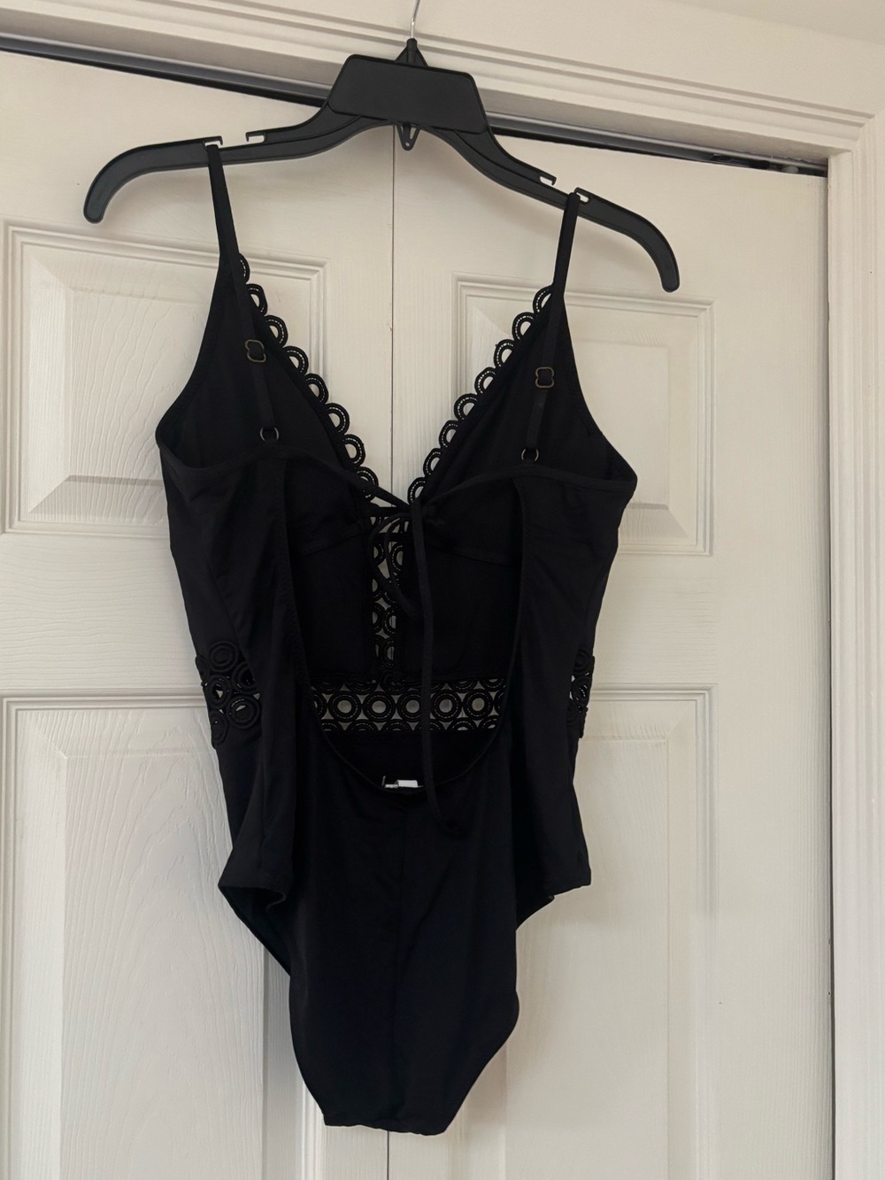 BECCA Siren Black Plunge One Piece Swimsuit with Detailed Cut Outs - Picture 10 of 11
